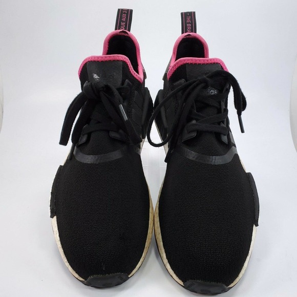 Adidas NMD R1 Core Athletic Training Shoe Mens Size 12 DB3586 Black White Pink - Picture 2 of 9